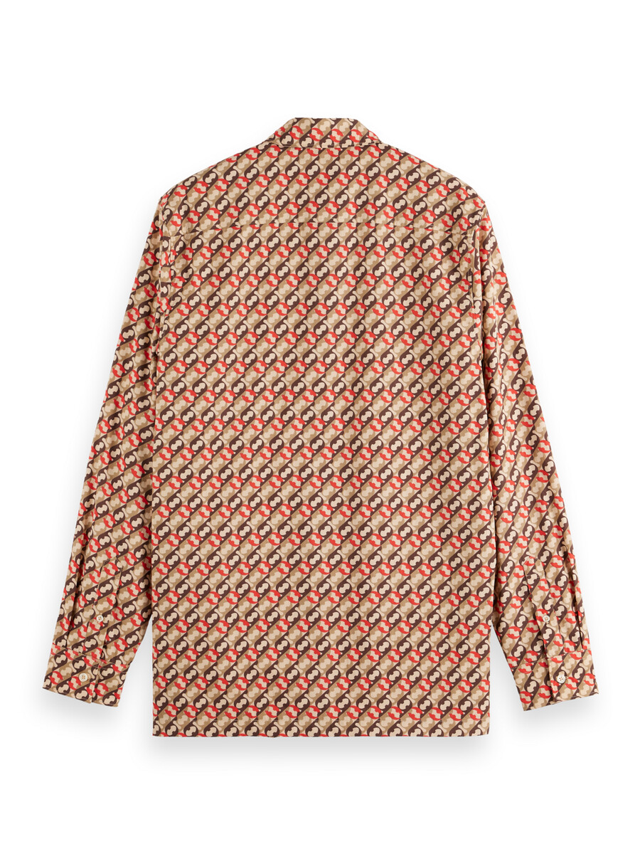 camicia con stampa geometrica vestibilità regolare
