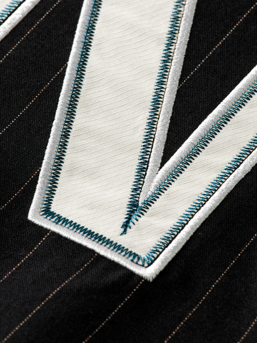 camicia da baseball su misura a righe sottili