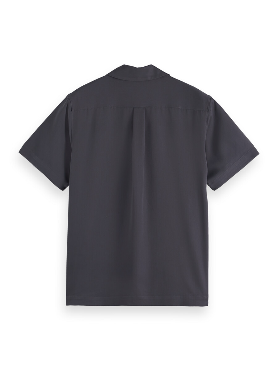 camicia a maniche corte in raso dalla vestibilità regolare