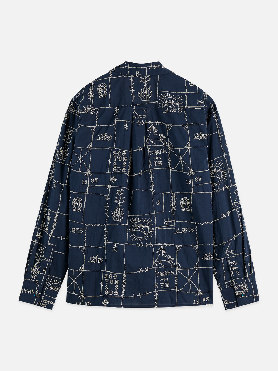 camicia interamente ricamata