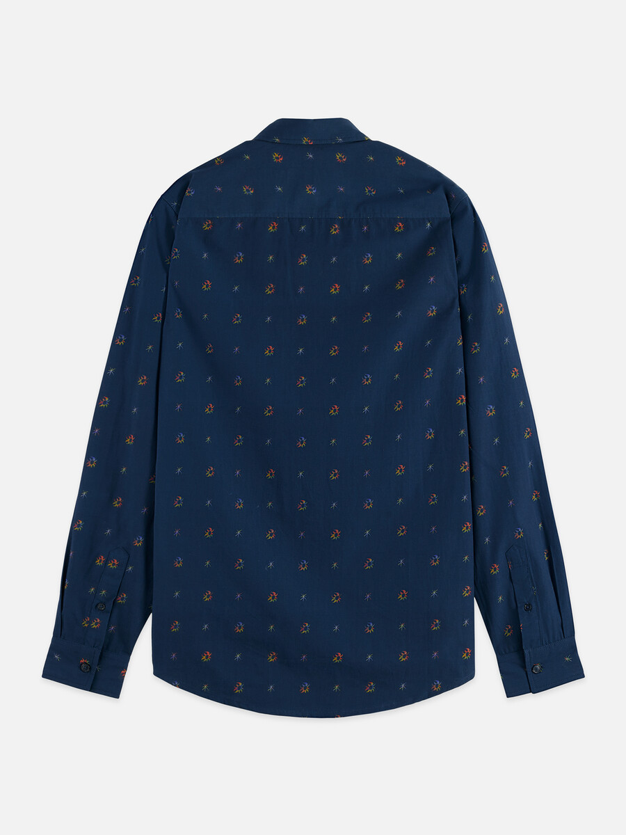 camicia slim fit in cotone stampato