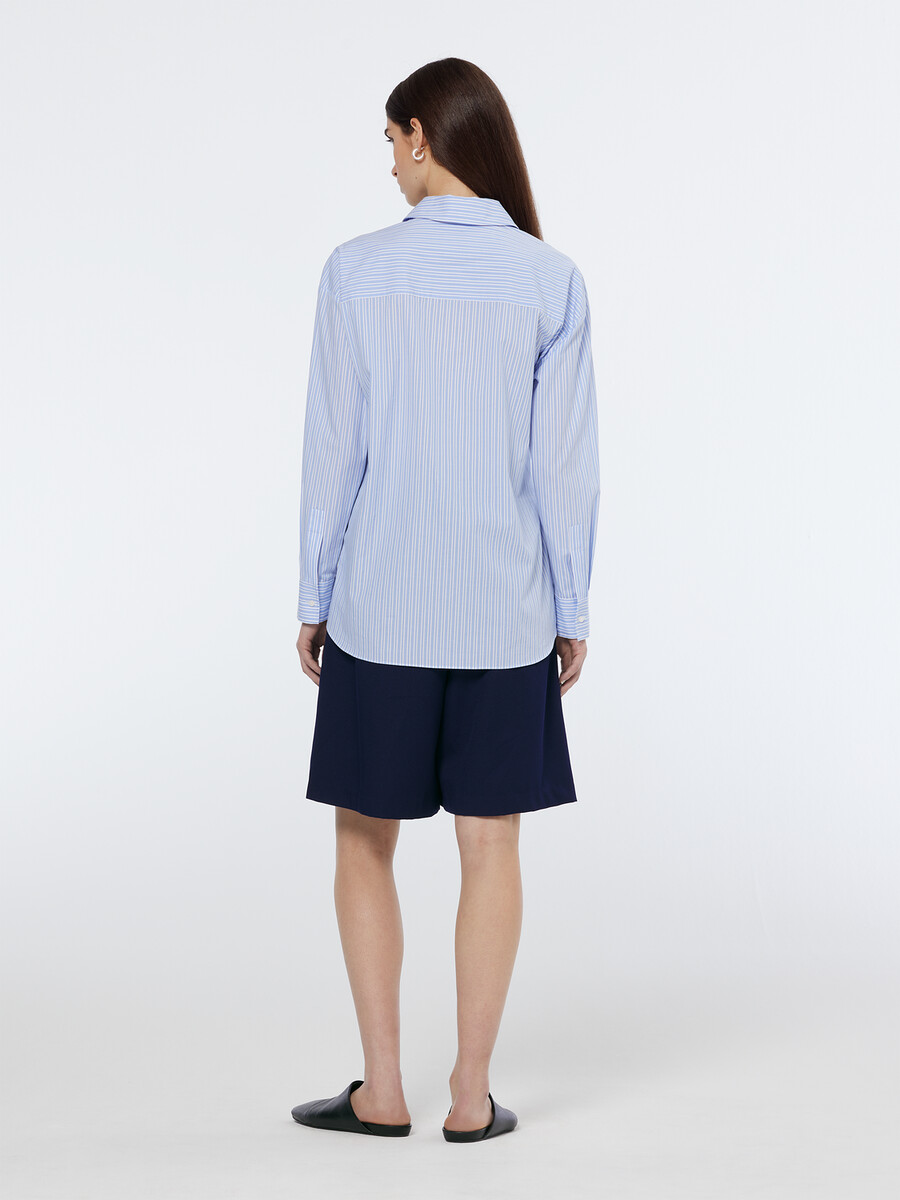 pantaloncini plissettati in twill di gabardine