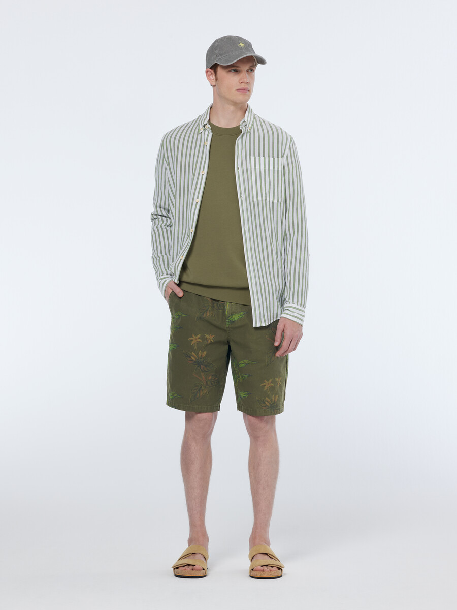 pantaloncini in cotone stampato dalla vestibilità rilassata