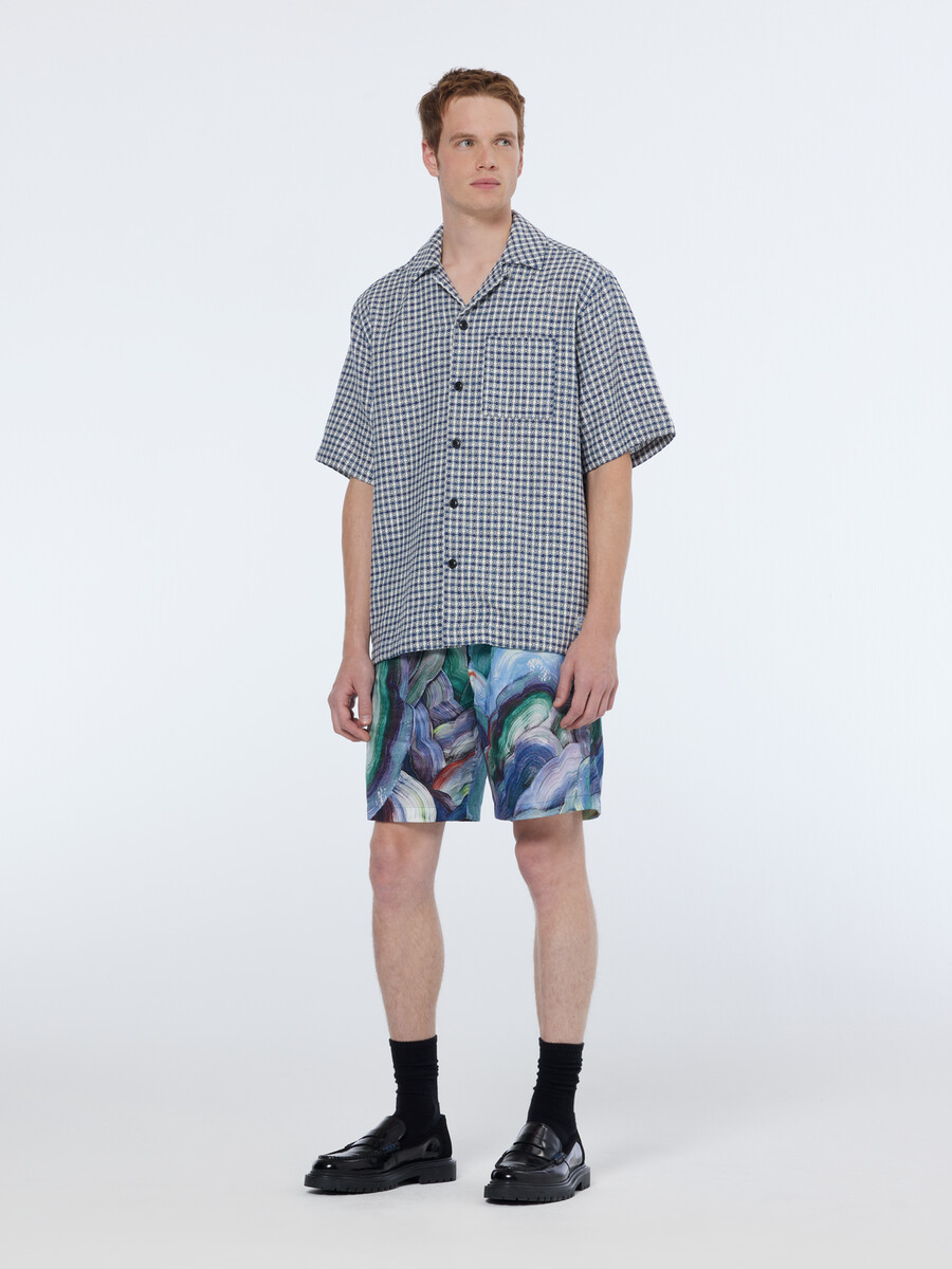 bermuda short con stampa astratta fave vestibilità comoda
