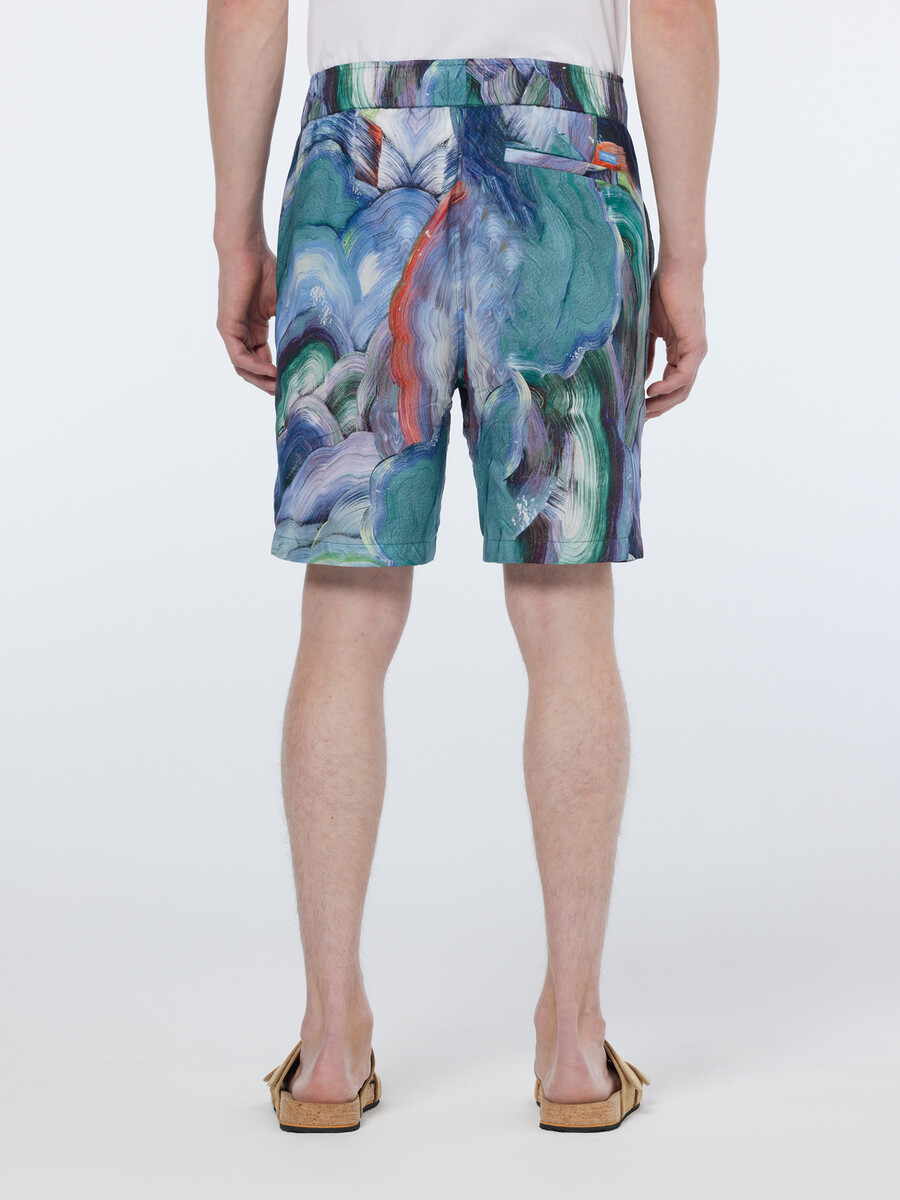 bermuda short con stampa astratta fave vestibilità comoda