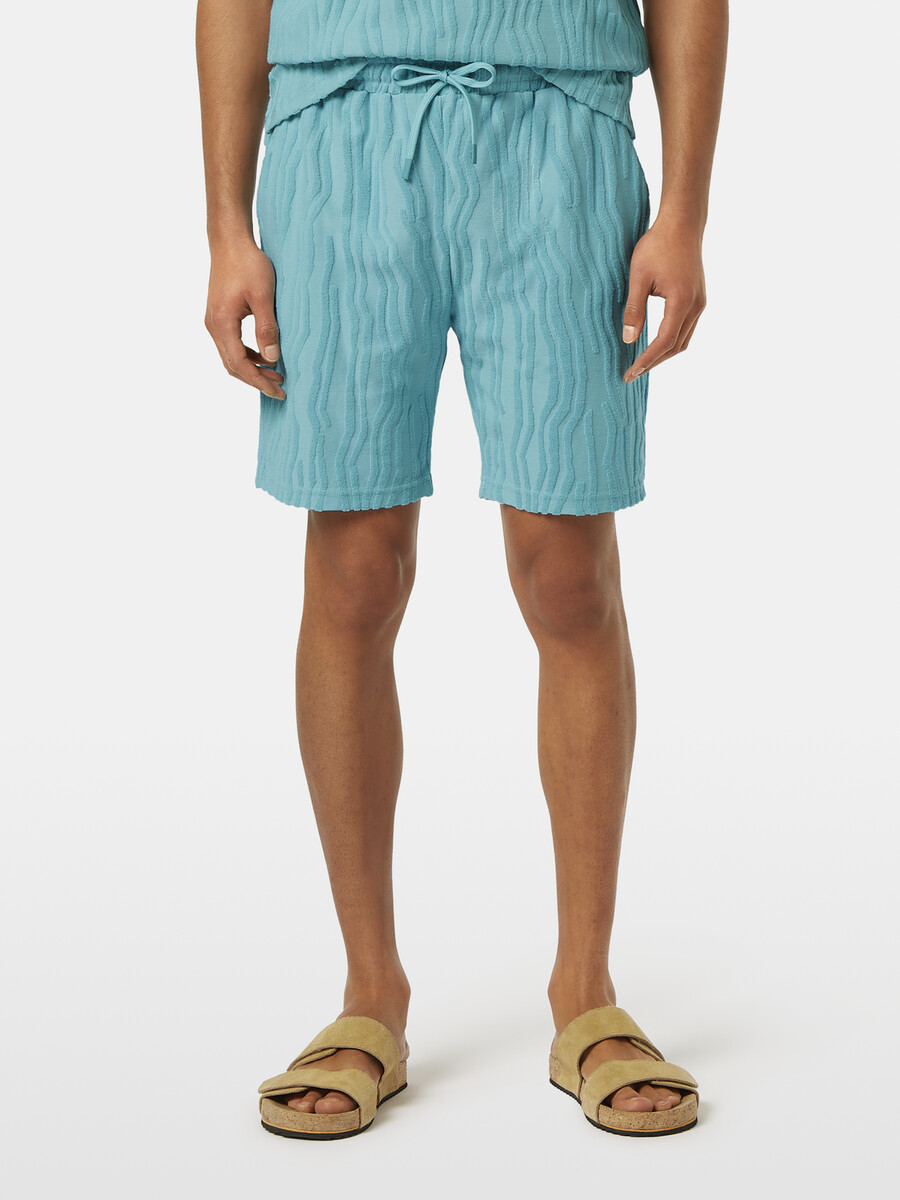 pantaloncini in spugna di cotone jacquard