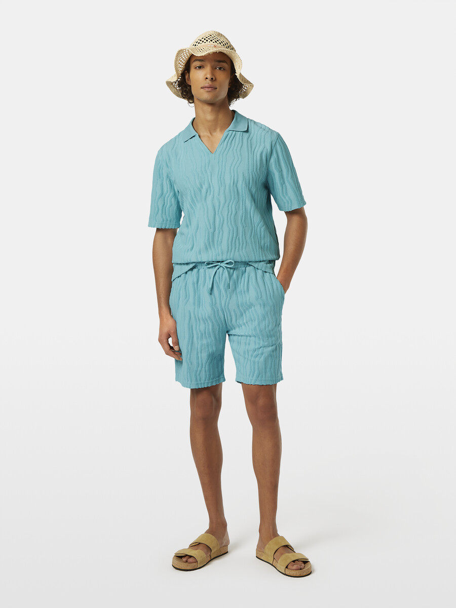 pantaloncini in spugna di cotone jacquard