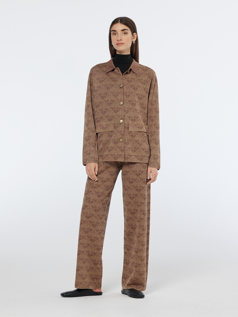 giacca in maglia jacquard con monogramma