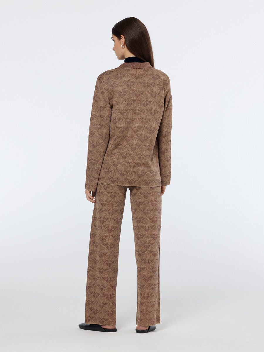 giacca in maglia jacquard con monogramma