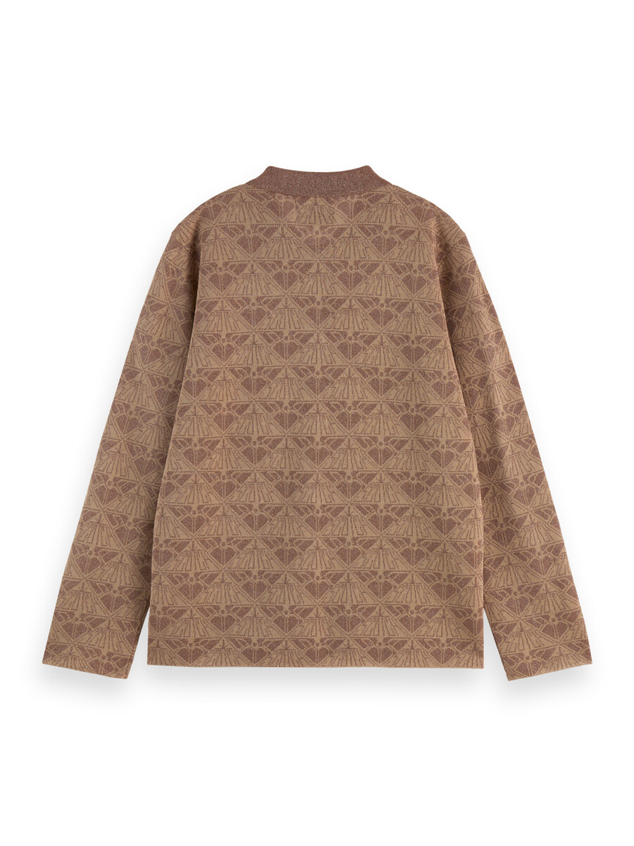 giacca in maglia jacquard con monogramma