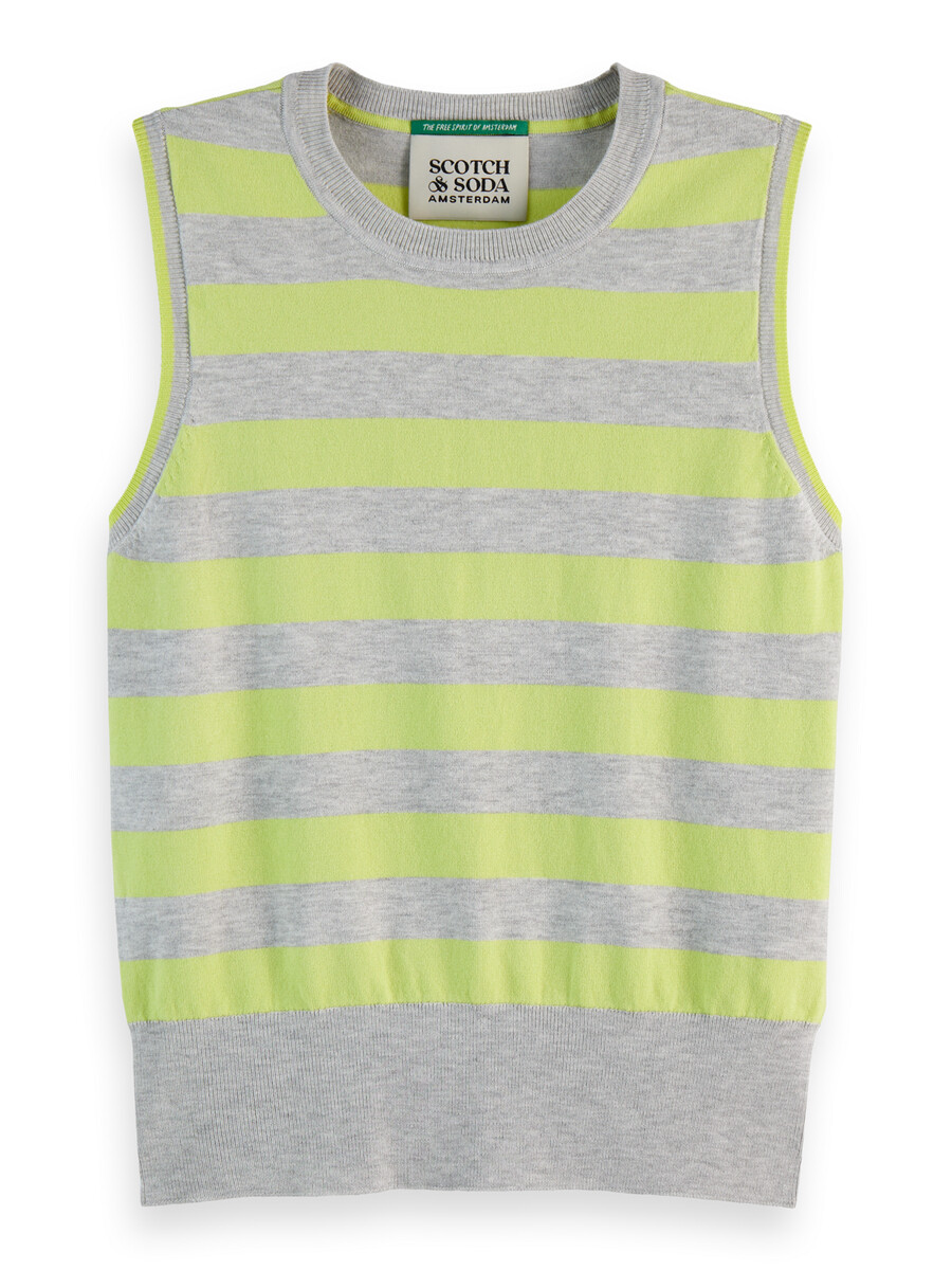 gilet in maglia rilassato con scollo rotondo a righe