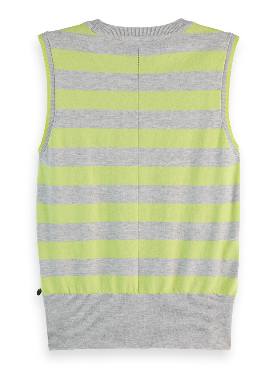 gilet in maglia rilassato con scollo rotondo a righe