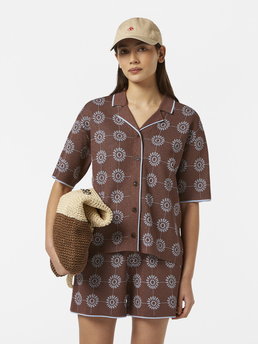 camicia in maglia jacquard