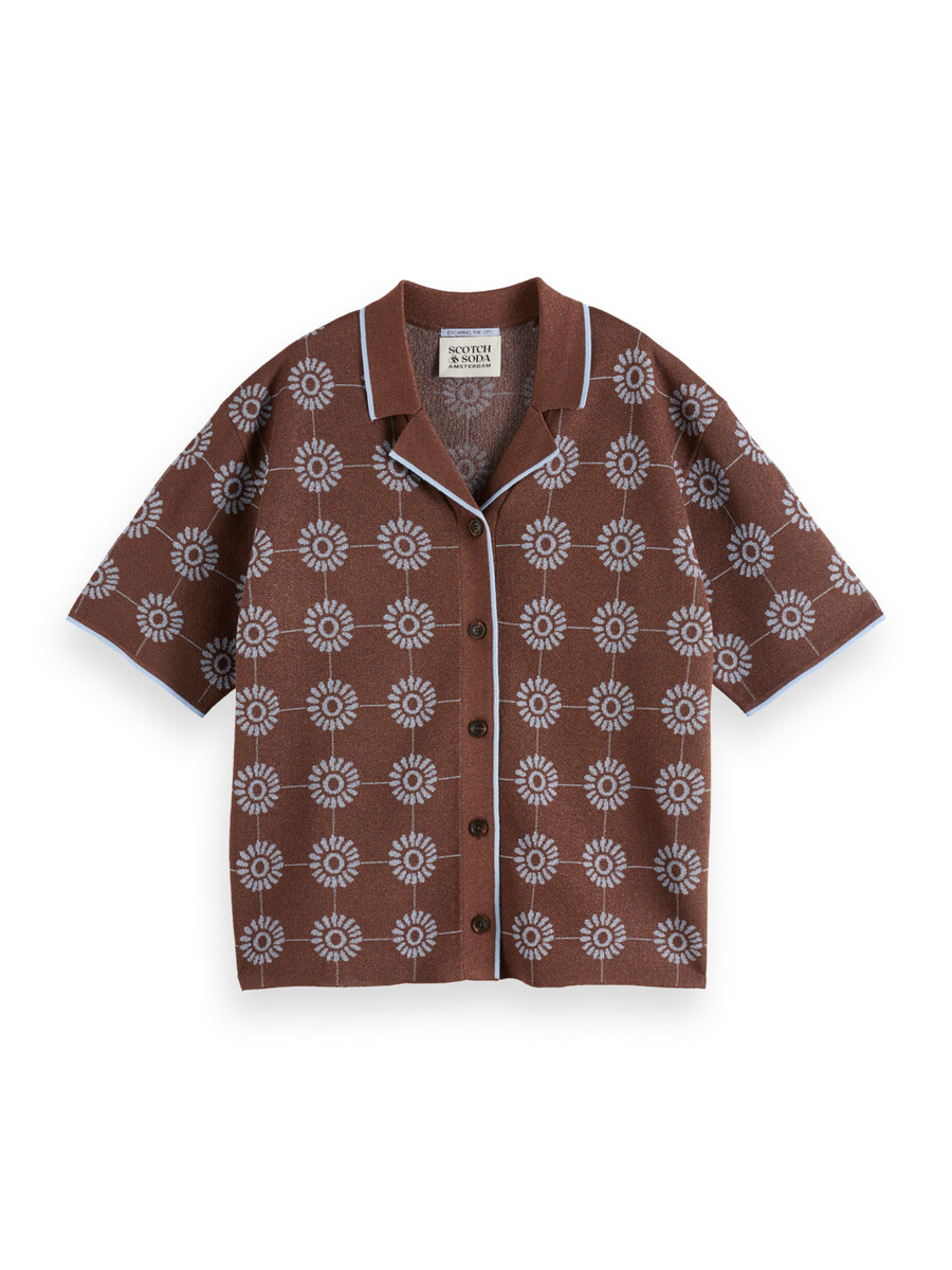 camicia in maglia jacquard