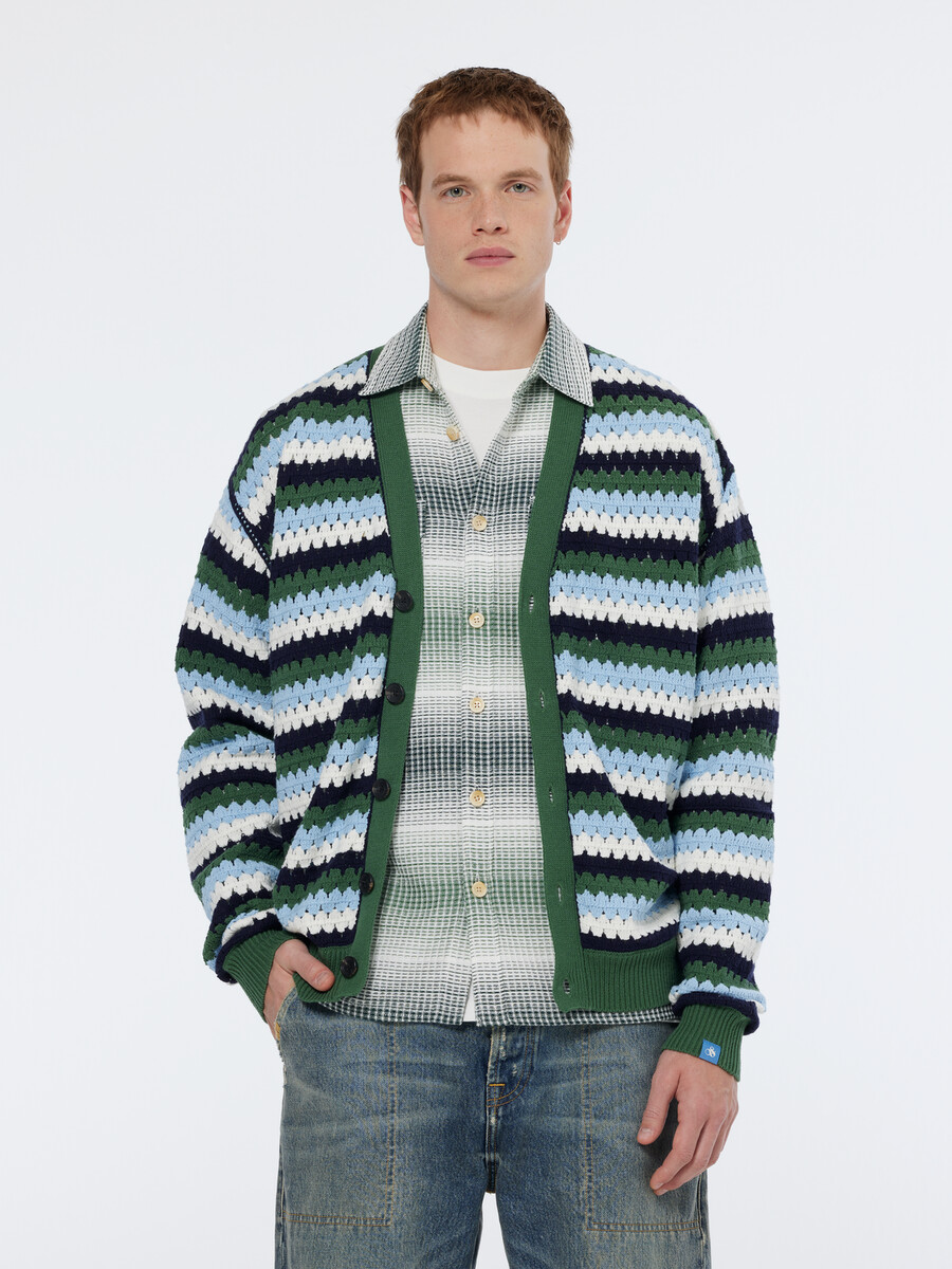 cardigan alluncinetto con spalle cadenti