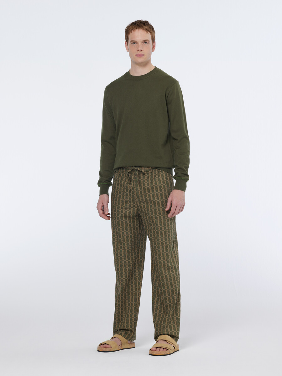 maglione girocollo regular fit in misto lino