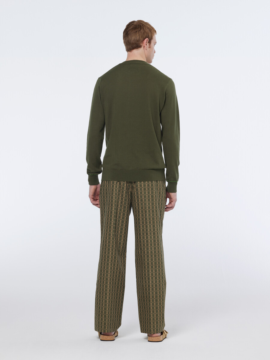 maglione girocollo regular fit in misto lino