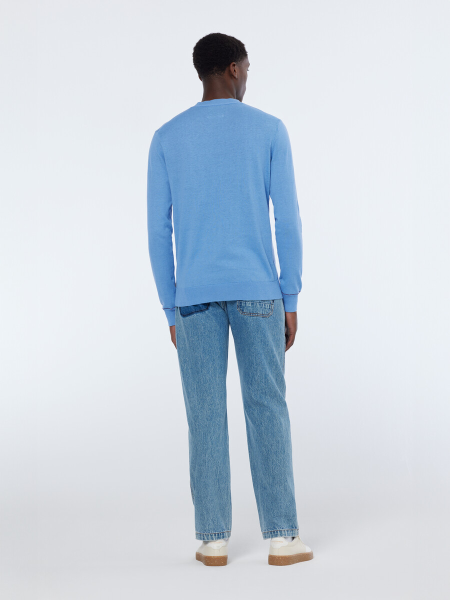 maglione girocollo regular fit in misto lino