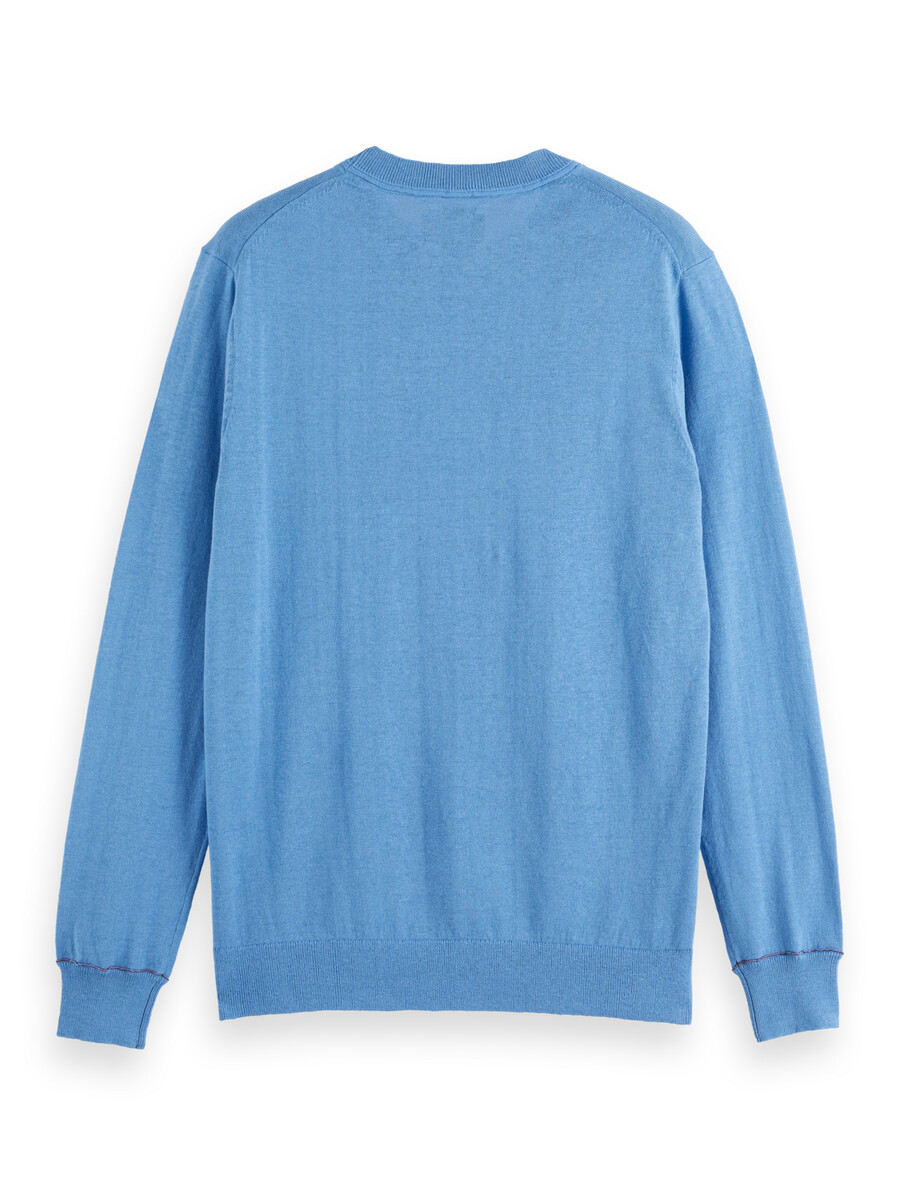 maglione girocollo regular fit in misto lino