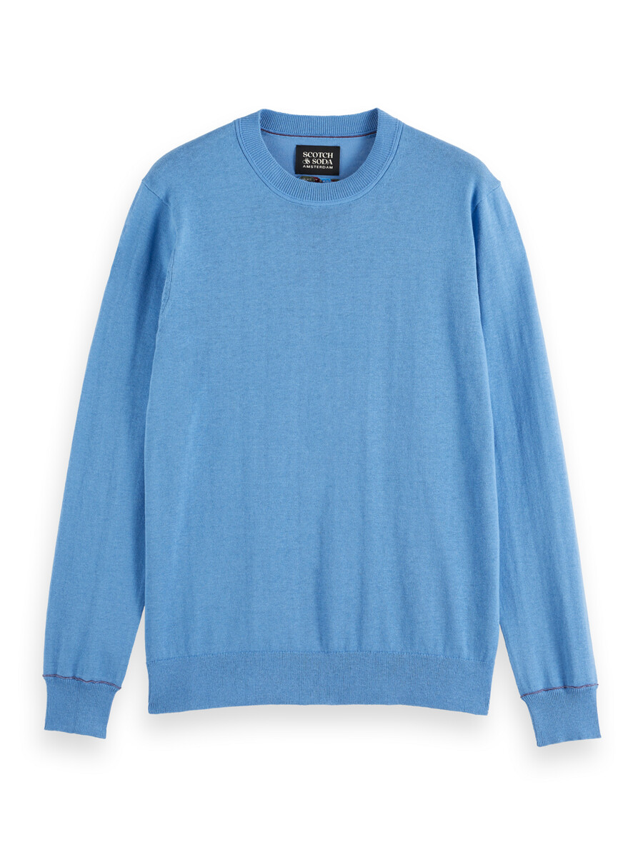 maglione girocollo regular fit in misto lino
