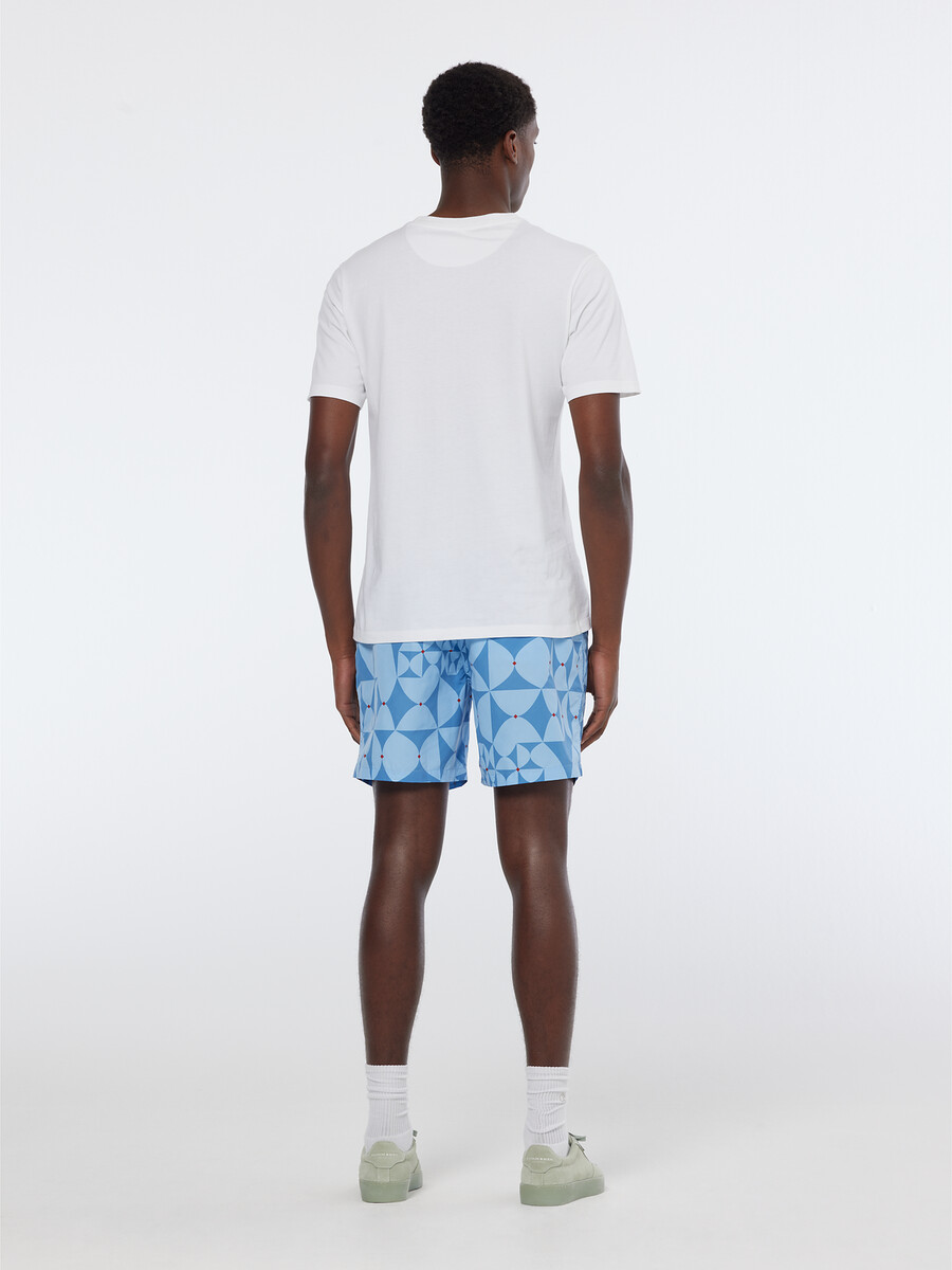 pantaloncini da bagno di media lunghezza con stampa a rombi