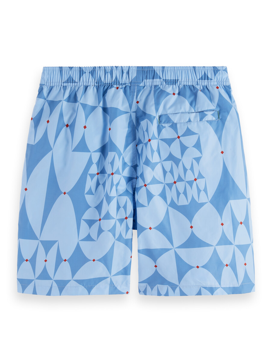 pantaloncini da bagno di media lunghezza con stampa a rombi