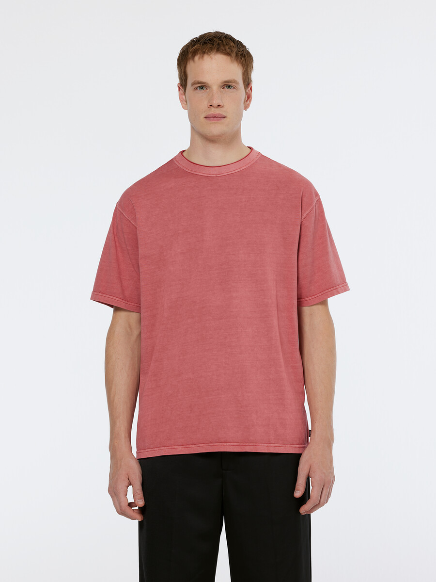 t-shirt vestibilità comoda con tintura in capo