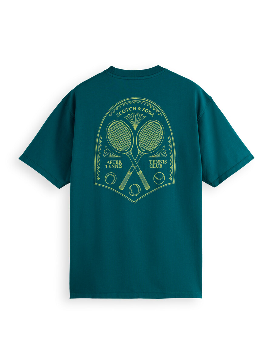 t-shirt vestibilità comoda con grafica del tennis club