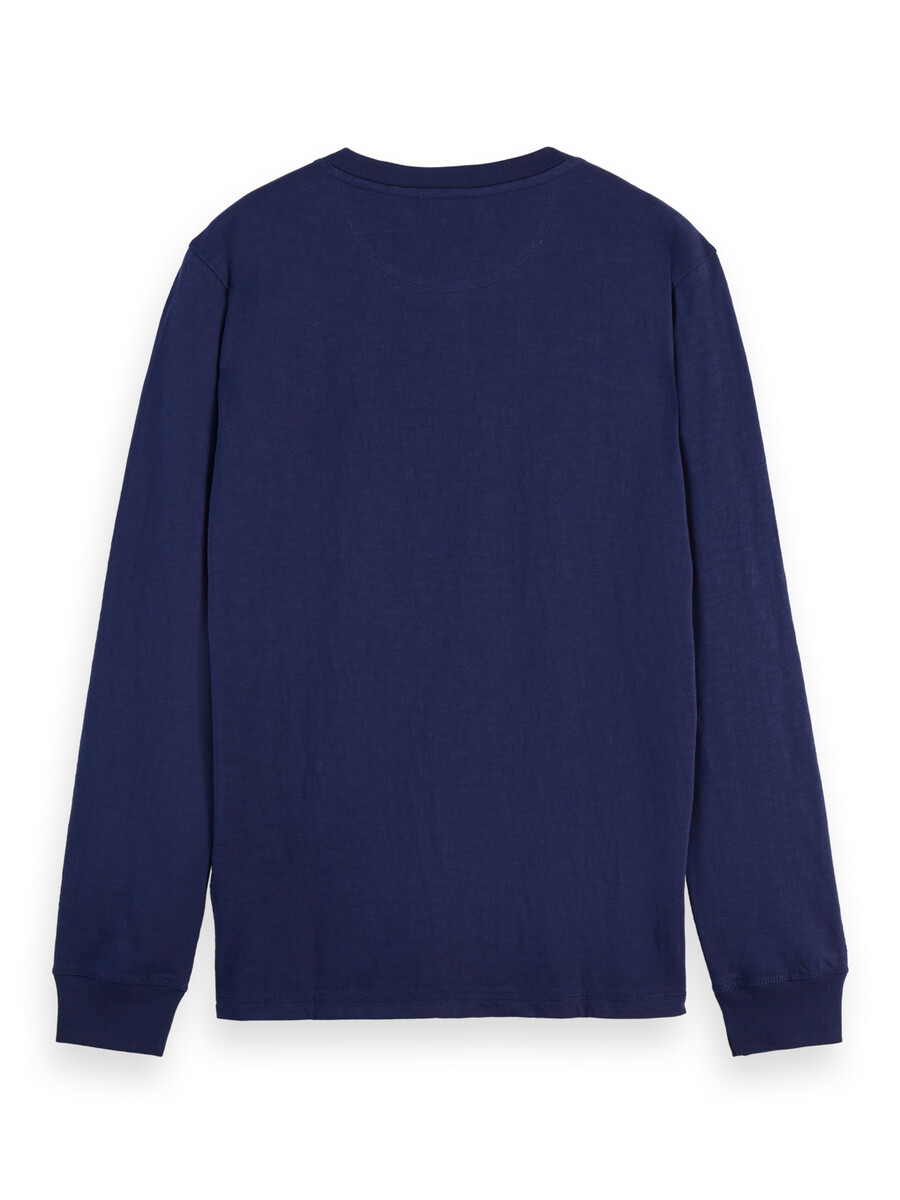t-shirt a maniche lunghe slub henley vestibilità regolare