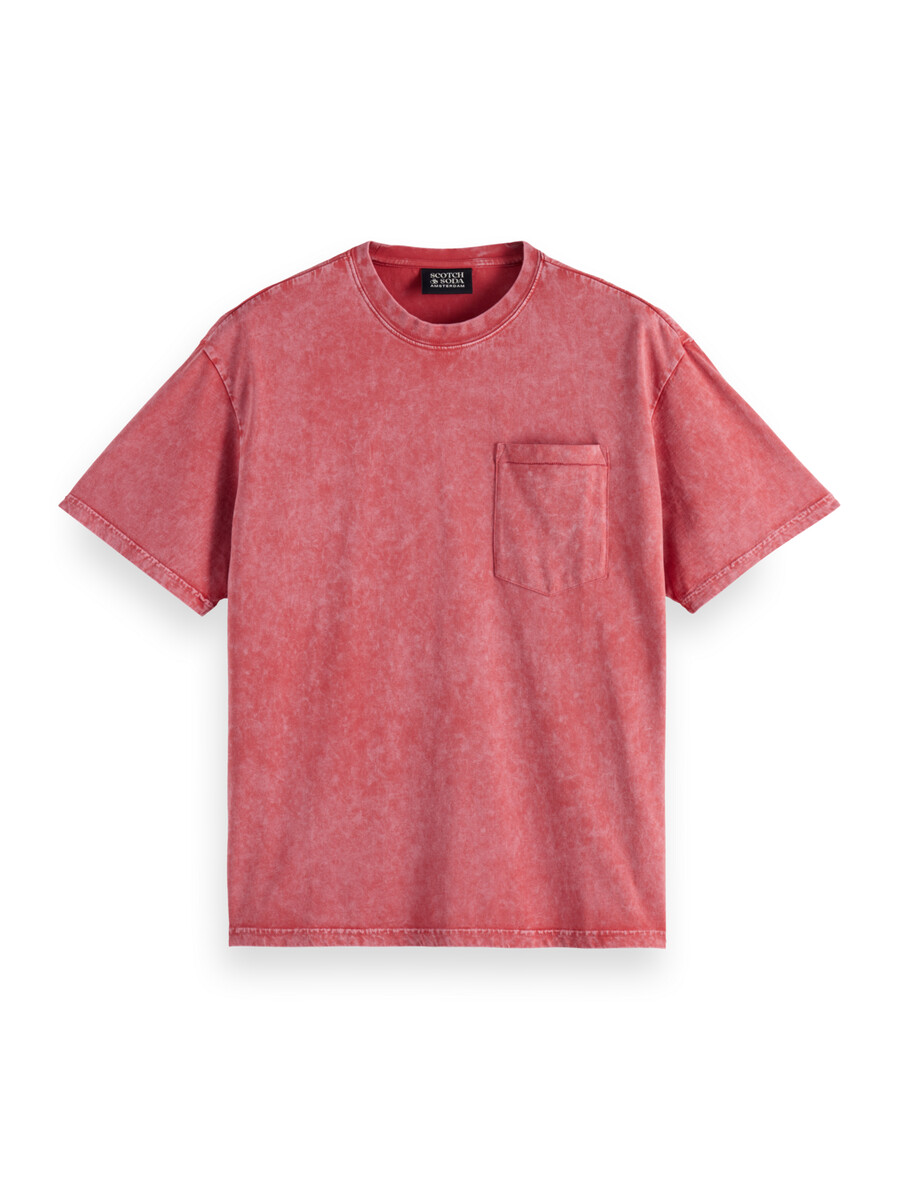 t-shirt con tasca frontale lavata e vestibilità rilassata