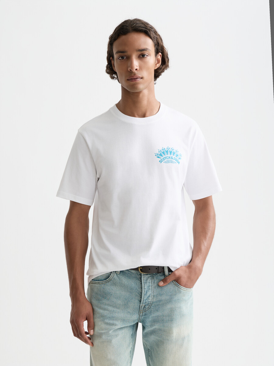 t-shirt regular fit con grafica anteriore e posteriore
