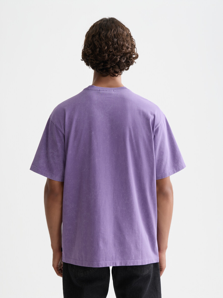 t-shirt rilassata con grafica frontale lavata a neve