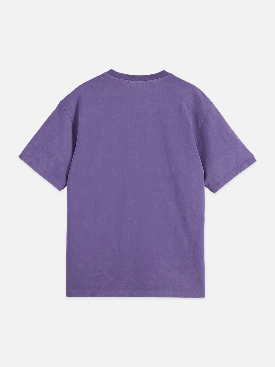 t-shirt rilassata con grafica frontale lavata a neve