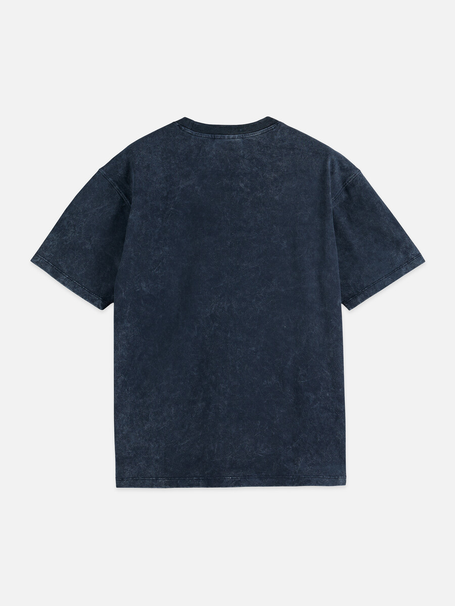 t-shirt rilassata con grafica frontale lavata a neve