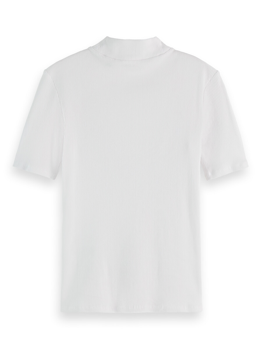essentials — t-shirt a coste con collo alto