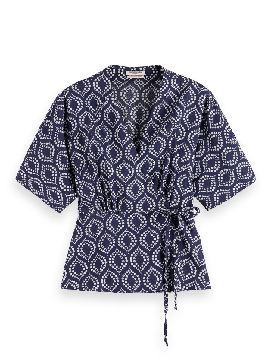 top avvolgente in jacquard