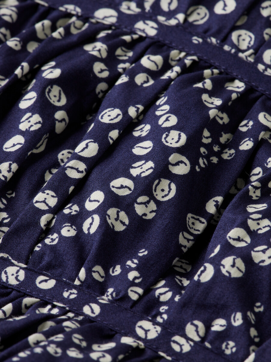 top in cotone arricciato geometrico