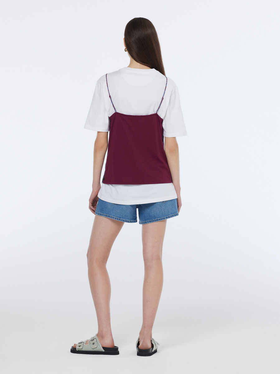canotta in jersey con motivo paisley