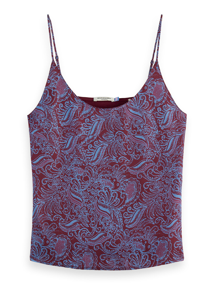 canotta in jersey con motivo paisley