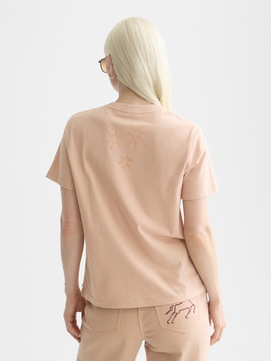 t-shirt vestibilità regolare con stampa floccata