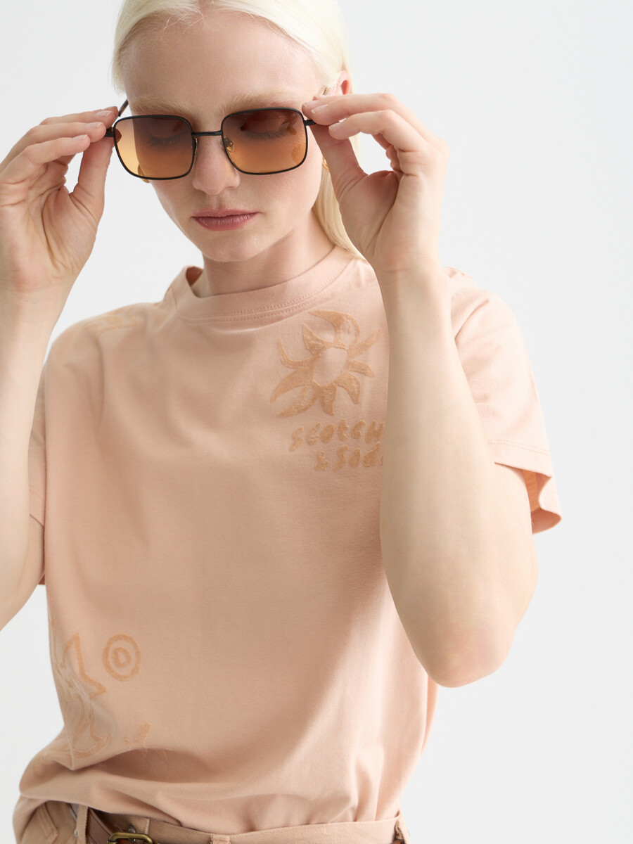 t-shirt vestibilità regolare con stampa floccata